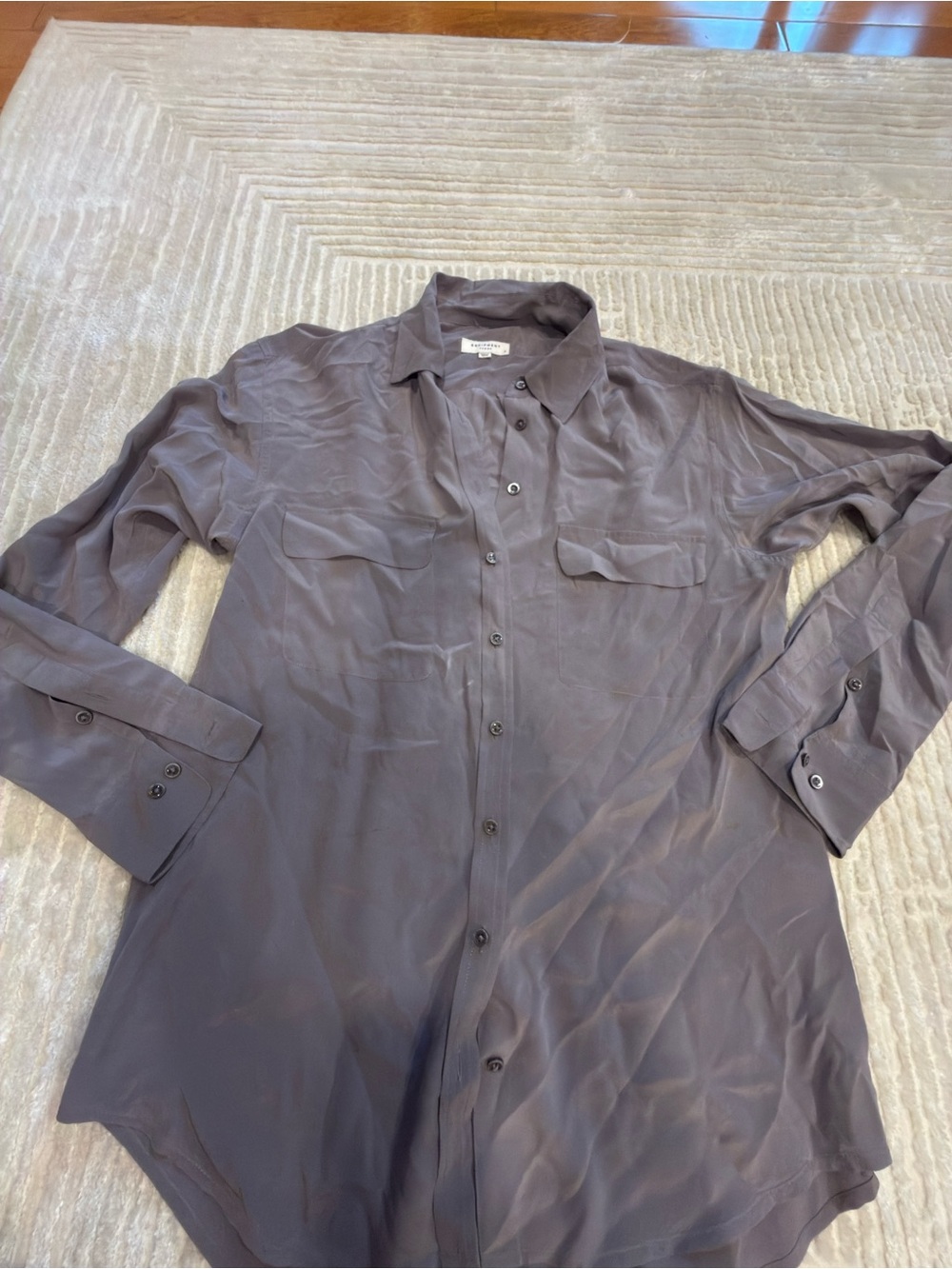 Equipment Femme Silk Button-Down Blouse - Slate Gray